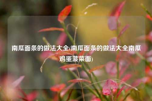 南瓜面条的做法大全(南瓜面条的做法大全南瓜鸡蛋菠菜面)